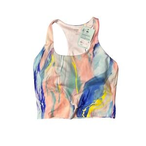 DSG Womens Small Momentum Crop Tank Graffiti Strokes Multi DAW13301PRT NWT